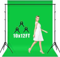 afht 10x12 ft green screen backdrop with stand – ultimate kit for impeccable chromakey effects logo