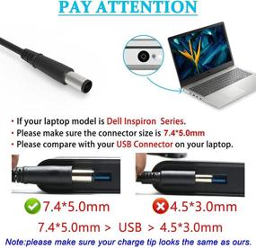 img 3 attached to 💻 Dell Inspiron Power Adapter Charger 90W 65W - Compatible with 14 15 17 14R 15R 17R Series & More!