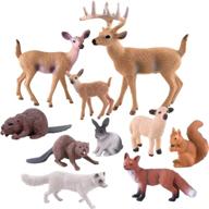 🦊 tuparka set of 10 forest animals figures, miniature woodland creatures figurines squirrel, rabbit, fox, sheep, beaver, deer figurines woodland cake topper for birthday party, baby shower, christmas party логотип