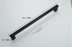 img 3 attached to Modern Matte Black Bathroom Hardware Set with 24" Towel Bar - Klabb B58 4-Piece SS304 Accessory Collection