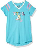 🎀 jojo siwa ttyl emoji girls' big v-neck athletic varsity stripe tee with bow bow logo