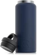 36 oz navy rtic bottle: double vacuum insulated stainless steel thermos for hot & cold drinks – sweat proof, ideal for travel, hiking & camping логотип