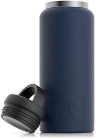 img 1 attached to 36 oz Navy RTIC Bottle: Double Vacuum Insulated Stainless Steel Thermos for Hot & Cold Drinks – Sweat Proof, Ideal for Travel, Hiking & Camping