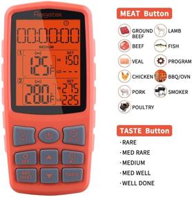 img 2 attached to Regetek Dual Probe Digital LCD Backlight Thermometer - Upgraded Cooking Food Meat Grill Thermometer Clock Timer Alarm for Smoker Oven Kitchen BBQ