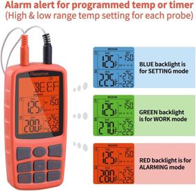 img 1 attached to Regetek Dual Probe Digital LCD Backlight Thermometer - Upgraded Cooking Food Meat Grill Thermometer Clock Timer Alarm for Smoker Oven Kitchen BBQ