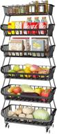 🍎 organize your kitchen with apsan 6 tier fruit basket: wire storage solution with wheels for fruits, vegetables, onions, and potatoes logo