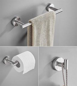 img 3 attached to 🚽 3-Piece Brushed Nickel Bathroom Hardware Set: High-Quality SUS304 Stainless Steel Accessories including Hand Towel Holder, Toilet Paper Holder, and Robe Hook