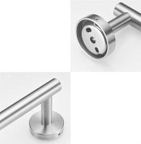 img 2 attached to 🚽 3-Piece Brushed Nickel Bathroom Hardware Set: High-Quality SUS304 Stainless Steel Accessories including Hand Towel Holder, Toilet Paper Holder, and Robe Hook