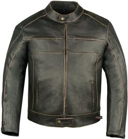 img 3 attached to 🏍️ Vintage Motorcycle Cruiser Leather Touring Biker Jacket for Men with Armor and Ventilation