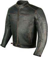 🏍️ vintage motorcycle cruiser leather touring biker jacket for men with armor and ventilation logo