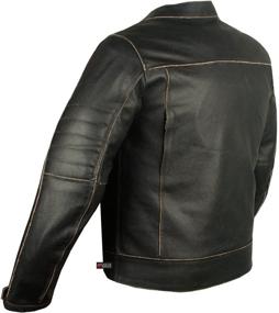 img 2 attached to 🏍️ Vintage Motorcycle Cruiser Leather Touring Biker Jacket for Men with Armor and Ventilation