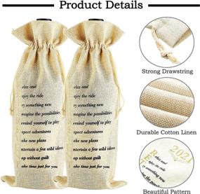 img 1 attached to 2 Pack Small Burlap Wine Bags with Drawstring, Wine Gift Bag for Wine Bottles, Hilarious 2021 Retirement Gifts for Retired Men, Women, Co-workers, Employees, Friends, Colleagues - Ideal for Retirement Parties