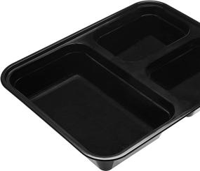 img 2 attached to 🍱 Amazon Basics 3 Compartment Meal Prep Containers 20-Pack – BPA Free, 36 oz, Microwave/Dishwasher/Freezer Safe