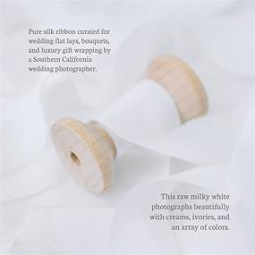 img 3 attached to 🎀 Premium Crepe Silk Ribbon on Spool - Versatile Flat Lay Props - Luxury Wedding Decor - Frayed Edges - 1.5" Wide x 6 Feet - Milky White