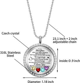 img 3 attached to Inspire Your Loved Ones with AZNECK's Best Floating Charms Locket Necklace - Perfect Gifts for Mother, Grandma, Granddaughter, Niece, and Family with Birthstones