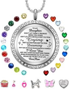 img 4 attached to Inspire Your Loved Ones with AZNECK's Best Floating Charms Locket Necklace - Perfect Gifts for Mother, Grandma, Granddaughter, Niece, and Family with Birthstones