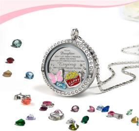 img 1 attached to Inspire Your Loved Ones with AZNECK's Best Floating Charms Locket Necklace - Perfect Gifts for Mother, Grandma, Granddaughter, Niece, and Family with Birthstones