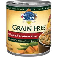 🐶 nature's recipe grain free wet dog food: chicken & venison stew, 10-ounce cans (pack of 24) - a nutritious meal for your canine companion logo