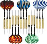 🎯 wolftop 15-pack steel tip darts, 18g premium metal tip set with aluminum shafts, standard flights, rubber o'rings, and extra dart sharpener логотип