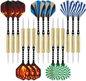 img 4 attached to 🎯 Wolftop 15-Pack Steel Tip Darts, 18g Premium Metal Tip Set with Aluminum Shafts, Standard Flights, Rubber O'Rings, and Extra Dart Sharpener