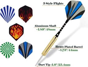 img 1 attached to 🎯 Wolftop 15-Pack Steel Tip Darts, 18g Premium Metal Tip Set with Aluminum Shafts, Standard Flights, Rubber O'Rings, and Extra Dart Sharpener