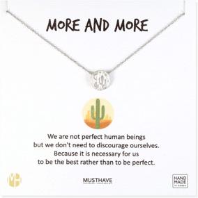img 4 attached to MUSTHAVE Cactus 18K Gold Plated Necklace with Message Card - Perfect Gift with Yellow & White Cactus Pendant and Anchor Chain
