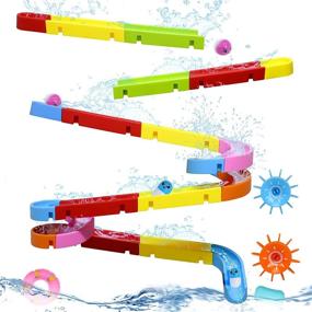 img 4 attached to 🛁 Bathtub Toys for Kids Ages 1-3 Boys Girls Toddlers 3-4 Years Building Track Slide Shower Water Game Marble Run Christmas Birthday Gifts Fajiabao Bath Toys for 4-8 Years Old