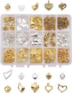 🏷️ 150 pcs 15 styles tibetan style alloy heart charm pendants for jewelry making, silver/golden - ph pandahall logo