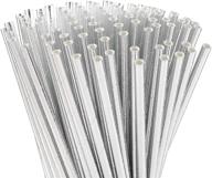 🎉 alink metallic silver paper straws - eco-friendly disposable party straws | pack of 100 - perfect for birthdays, weddings, showers, christmas decorations & supplies logo