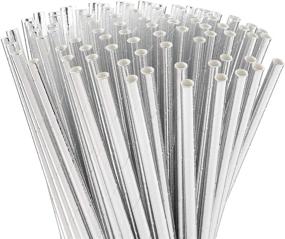 img 4 attached to 🎉 ALINK Metallic Silver Paper Straws - Eco-Friendly Disposable Party Straws | Pack of 100 - Perfect for Birthdays, Weddings, Showers, Christmas Decorations & Supplies