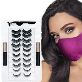 img 4 attached to 👁️ Magnetic Eyelashes and Eyeliner Kit: Get the Perfect Natural Magnetic Lashes - 10 Pairs Reusable False Eyelashes – Eye Lashes Pack – Magnetic Beauty Solution