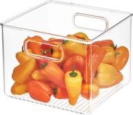 idesign 71230 bpa-free clear plastic bin - medium size (8"x8"x6") kitchen storage organizer. ideal for refrigerator, freezer, and pantry logo