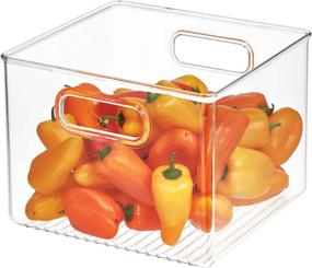 img 4 attached to iDesign 71230 BPA-Free Clear Plastic Bin - Medium size (8"x8"x6") Kitchen Storage Organizer. Ideal for Refrigerator, Freezer, and Pantry