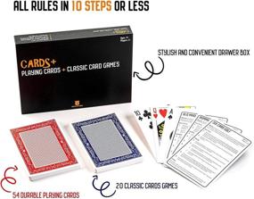 img 3 attached to 🃏 Jumbo Playing Cards Set - 20 Classic Card Games (4x6 inch Deck) for Families and Adults - Including Old Maid, Rummy, Spoons, Go Fish and More!