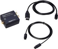 amazon basics 96khz dac цифровой оптический аналоговый адаптер конвертер аудио с rca разъемом + пакет кабелей fiber & coax логотип