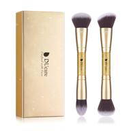 ducare 2pcs christmas gift makeup brushes duo - end foundation powder buffing and contouring synthetic cosmetic tools logo