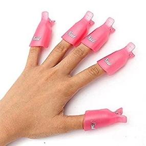 img 1 attached to 💅 Onwon 10pc Pink Plastic Acrylic Nail Art Soak Off Cap Clip for Uv Gel Polish Remover Wrap Cleaner Clip Cap Tool