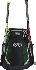 img 2 attached to Green Rawlings Baseball and Softball Backpack for Enhanced Sports Storage