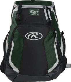 img 4 attached to Green Rawlings Baseball and Softball Backpack for Enhanced Sports Storage