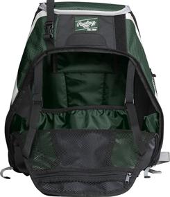 img 3 attached to Green Rawlings Baseball and Softball Backpack for Enhanced Sports Storage