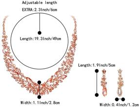 img 2 attached to 💎 БриЛав австрийский хрустальный комплект колье-воротник с висячими серьгами маркизы для свадьбы невесты женщин.