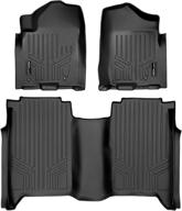 🏞️ maxliner floor mats - 2 row liner set for 2008-2015 nissan titan crew cab - black logo