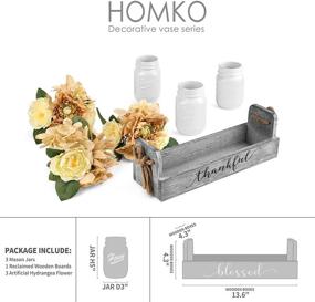 img 1 attached to 🌸 HOMKO Mason Jar Centerpiece Set: Farmhouse Rustic Kitchen Table Decor with Artificial Flowers for Flatware Organization, Flower Arrangement, and Garden Weddings