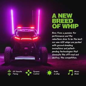 img 3 attached to 🚦 3ft Spiral LED Whip Light for UTV ATV: RF Remote Pairing, Dynamic LED Control, Brake-On-Whip; 2-Layer PVC Construction - RZR Can-Am Polaris UTV ATV Accessories