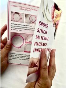 img 1 attached to 🧵 Complete Embroidery Kit for Beginners - Alipia, Includes 5 Cross Stitch Hoops, 50 Color Embroidery Floss, 2 Pieces of Aida Cloth, and Full Cross Stitch Supplies