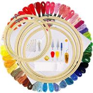 🧵 complete embroidery kit for beginners - alipia, includes 5 cross stitch hoops, 50 color embroidery floss, 2 pieces of aida cloth, and full cross stitch supplies logo