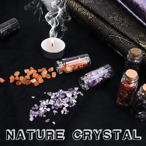 img 2 attached to 25-Piece Set: Assorted Crystal Gemstones in Glass Bottles - Natural Reiki Healing, Meditation Therapy, Witchcraft Crystals