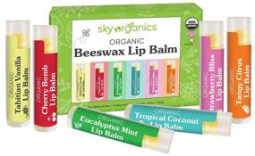 img 4 attached to 🌿 6-Pack USDA Organic Lip Balm by Sky Organics - Assorted Flavors with Beeswax, Coconut Oil, Vitamin E. Best Lip Butter Chapstick for Dry Lips - Adults and Kids Lip Repair (Variety Pack of 6)