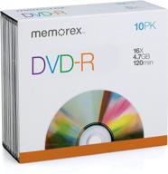 💿 memorex 4.7gb/16x dvd-r 10-pack in slim case logo