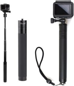 img 4 attached to Aluminum Selfie Stick Monopod for Action Camera, EaxanPic Extendable Handheld Telescoping Monopod Hand 🎥 Grip for GoPro Max/9/8/7/6/5/4/3+, DJI OSMO, Insta 360 One R (Hand Grip - Enhanced Version)